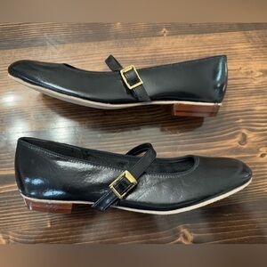 NWOB Tic-Tac-Toes Black Leather Mary Jane Dance Shoes Size 7 Narrow